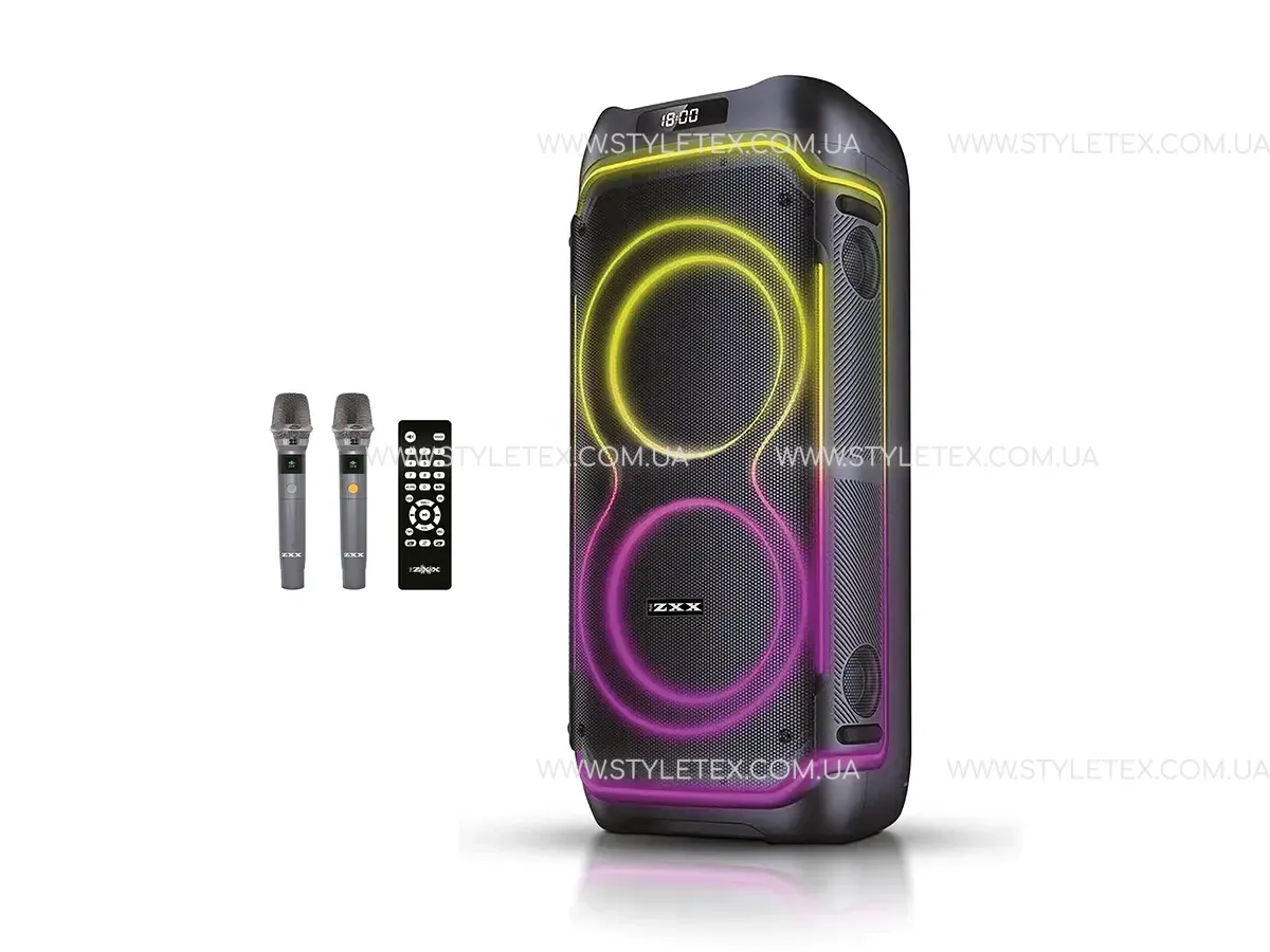 6722991016_akusticheskaya-perenosnaya-kolonka.webp Акустична переносна колонка ZXX-5540 100Вт 2x10" USB/TWS/TF/REC/LED/EQ/FM/BT/2MIC/ДК