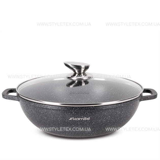 Каструля з кришкою із мармуровим покриттям Kamille KM-4486