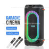 Акустична переносна колонка NDR-717 2x8" TWS/FM/USB/TF/BT/LED/REC/ДК/2MIC
