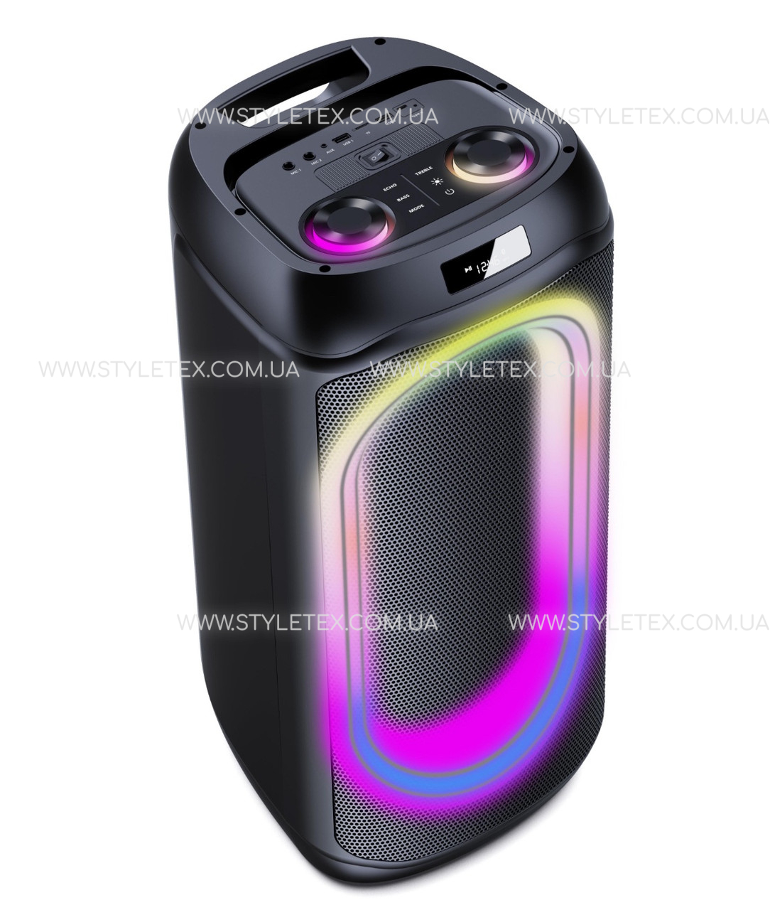 Акустична переносна колонка B208-04 80Вт 2x8" BAAB TWS/FM/USB/TF/BT/LED/2MIC
