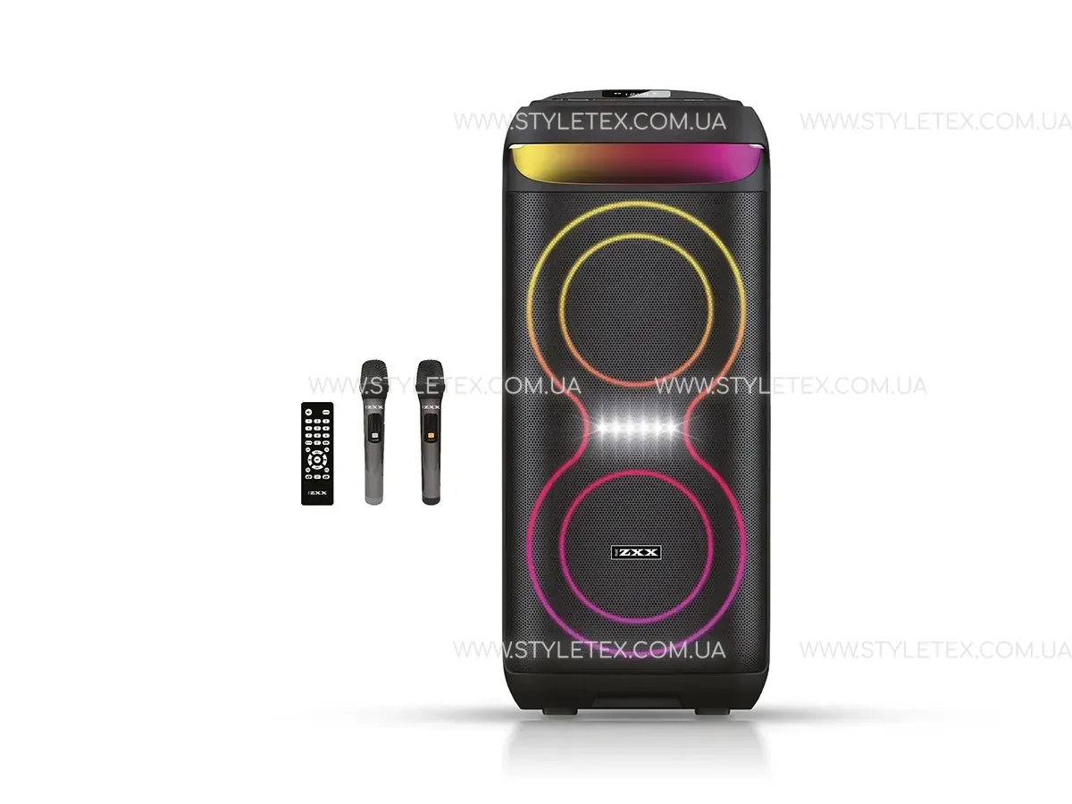 Акустична переносна колонка ZXX-5505 40Вт 2x6,5" 60х27х30 см USB/TWS/TF/REC/LED/EQ/FM/BT/2MIC