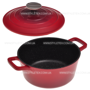 Каструля з антипригарним покриттям з кришкою Kamille KM-4465