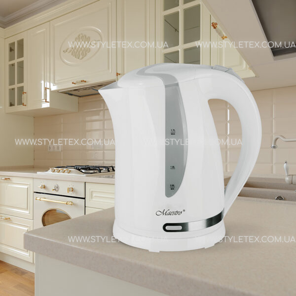 Classic cream colored kitchen closeup Електрочайник 1.7 л Maestro MR-032