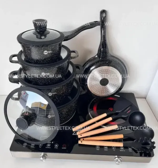 nabir-posudu-z-hranitnym-antypryharnym-pokryttiam-higher-kitchen-nk-316-35710433054145 Набір гранітного посуду 17 предметів Zepline НК-316