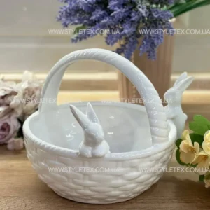 Цукерниця/кашпо "Зайчики в кошику" Bona Di 733-319