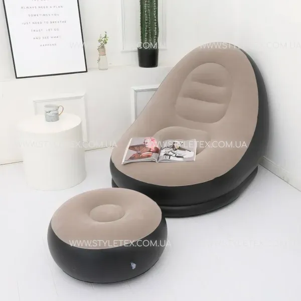 Надувне крісло з пуфом-підставкою для ніг AIR SOFA - НФ-00008783