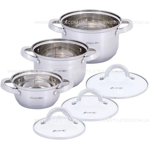 shopping (2) Набір каструль 6 предметів Kamille KM-5628S