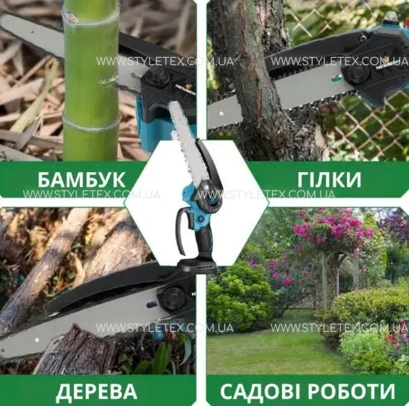 Акумуляторна ланцюгова пилка з індикатором масла Chain Saw 6'' KRAFFTEC - НФ-00008827