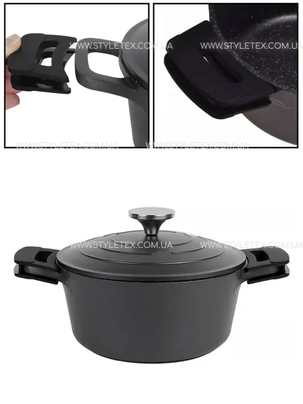 Каструля з антипригарним покриттям з кришкою Kamille KM-4460